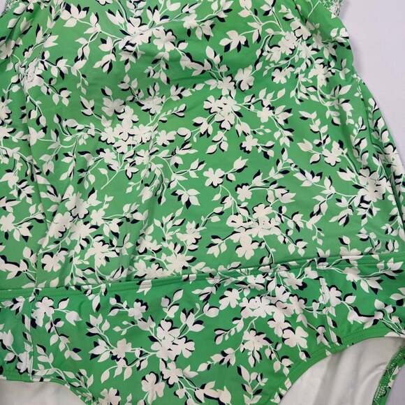 Draper James x Lands' End Green Floral Two Piece Tankini Swimsuit Size 16 - Picture 3 of 6